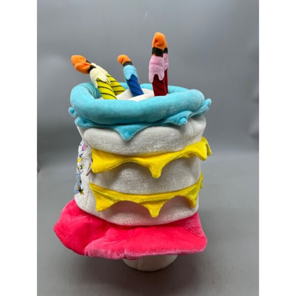 Noah's Ark Musical Happy Birthday Cake Plush Light-Up Candles hat 7X7" READ - Picture 3 of 10